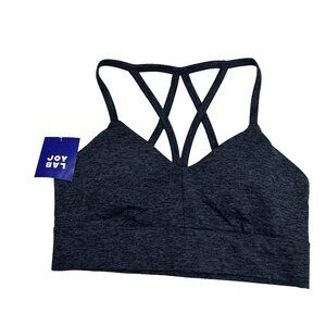 JoyLab Womens Size L Blue Strappy Sports Bra Activewear Padded Medium Support